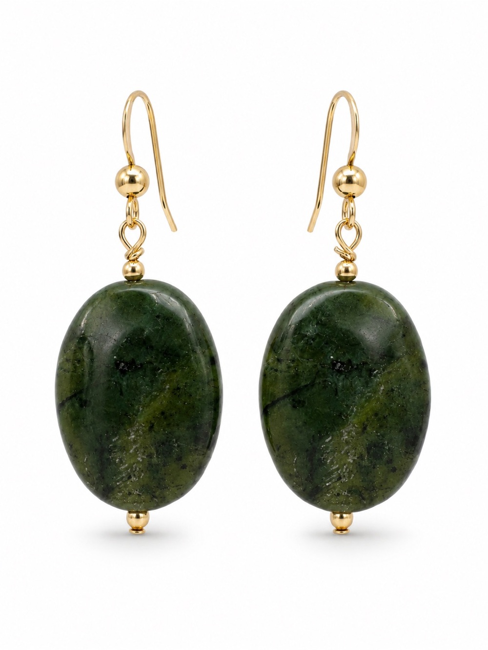 14k GF Jade Hook Earrings